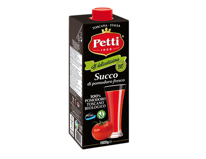 "Il Delicatissimo Bio": fresh organic tomatoes juice Petti