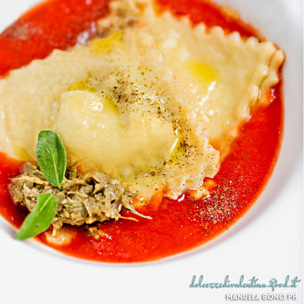 Artichokes’ ravioli with tomato and basil | Petti Recipes