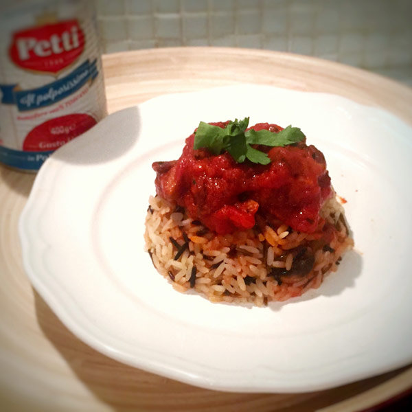 Wild rice cake and pizzaiola mushrooms | Petti Recipes